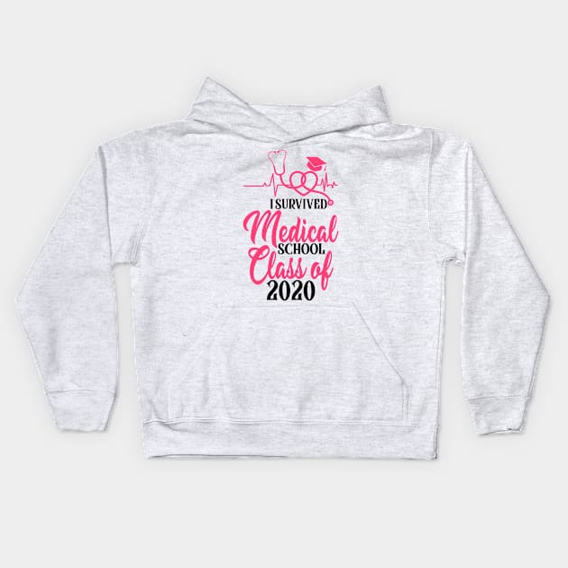 I Survived Medical School Class of 2020 Kids Hoodie by Amineharoni